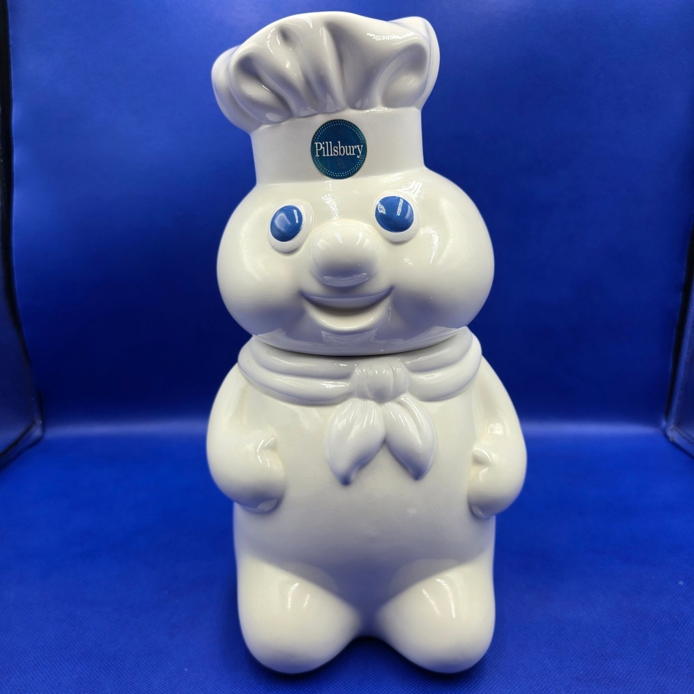 Vintage 1988 Pillsbury Doughboy Cookie Jar Kitchen Poppin Fresh 12"